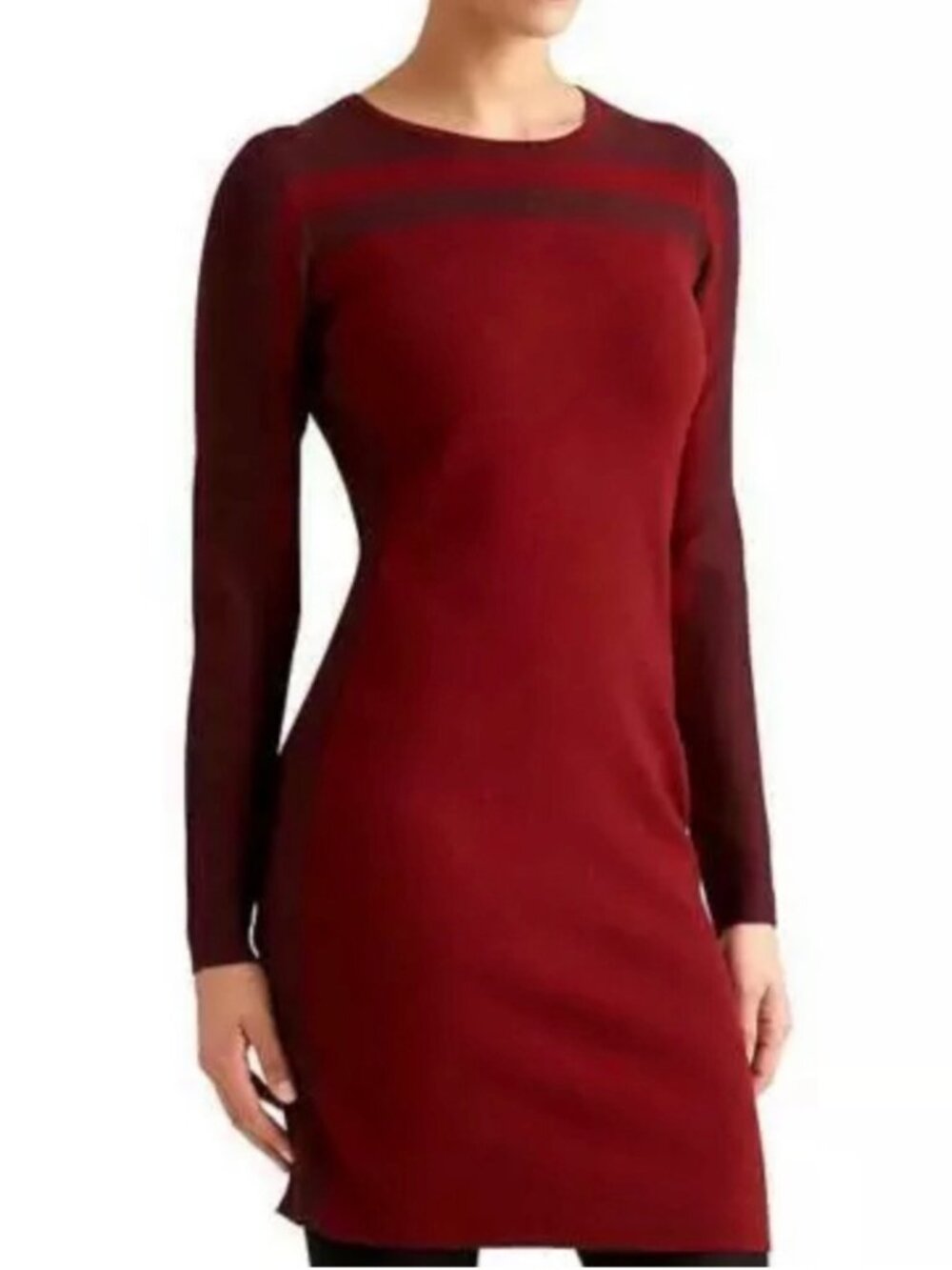 ATHLETA | Boreal Sweater Dress Wool Blend | Burgundy & Red | Size S